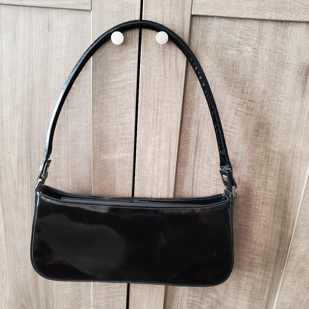 Salvatore Ferragamo Patent Leather Black Purse Clutch